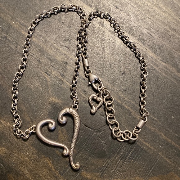 Brighton TUSCAN HEART open etched and scrolled necklace (19) - Picture 1 of 3